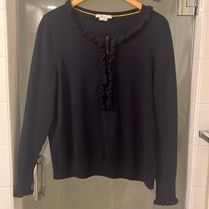 Boden Navy Henley Sweater sz 12